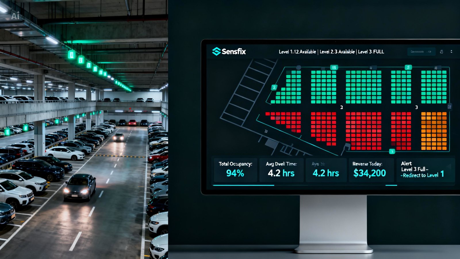 Airport parking occupancy and flow management